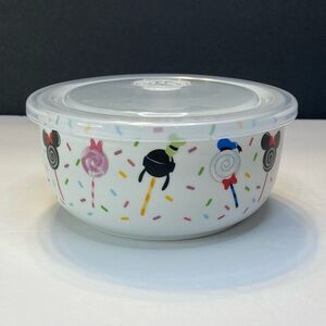 Disney Mickey and Friends Lollipop Ceramic Storage Bowl with Vented Lid